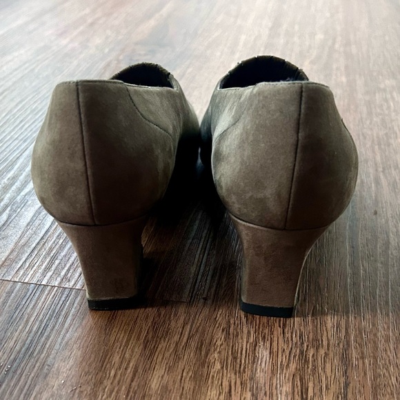 NATURALIZER Natural Flex Leather Suede Square Toe Block Heels Academia Sz 8.5 N - Picture 5 of 8